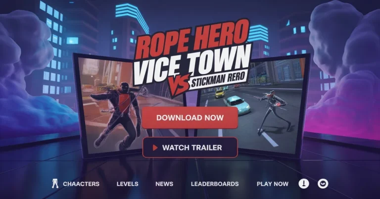 Rope Hero Vice Town vs Stickman Rope Hero