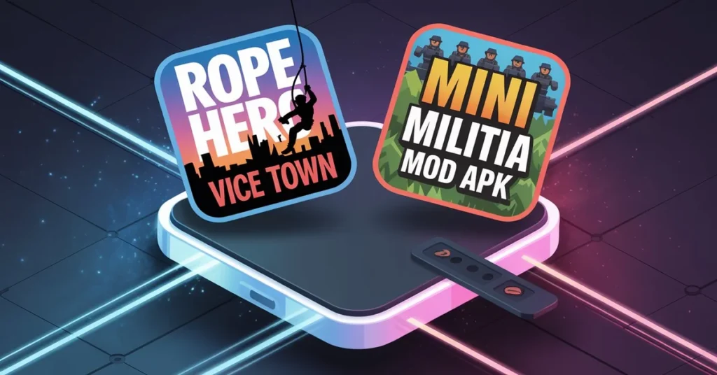 Rope Hero Vice Town vs Mini Militia Mod APK