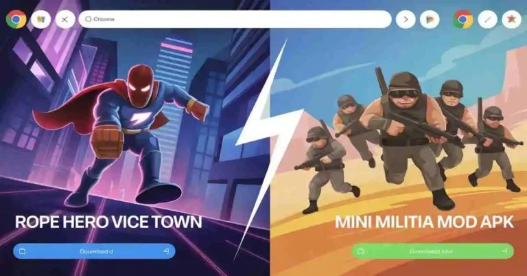 Rope Hero Vice Town vs Mini Militia Mod APK – The Ultimate Mod in 2025