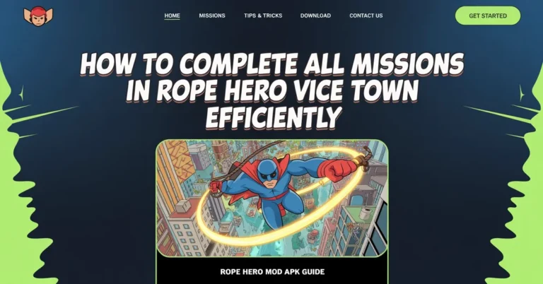 How to Complete All Missions in Rope Hero Vice Town Efficiently