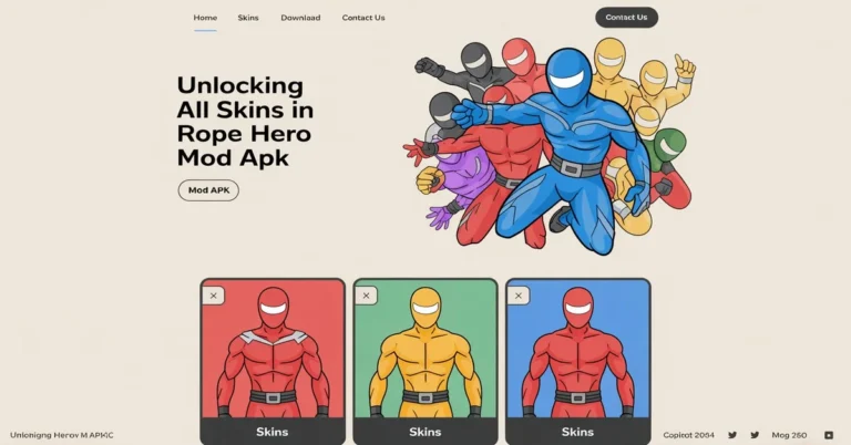 Unlocking All Skins in Rope Hero Mod APK